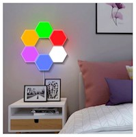 Luz Led Hexagonal Modular Rgb Decorativo Set 6 Unidades